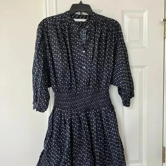 Rebecca Taylor Ikat Print Smocked Cotton Shirred dress Size M NWT - Picture 3 of 8